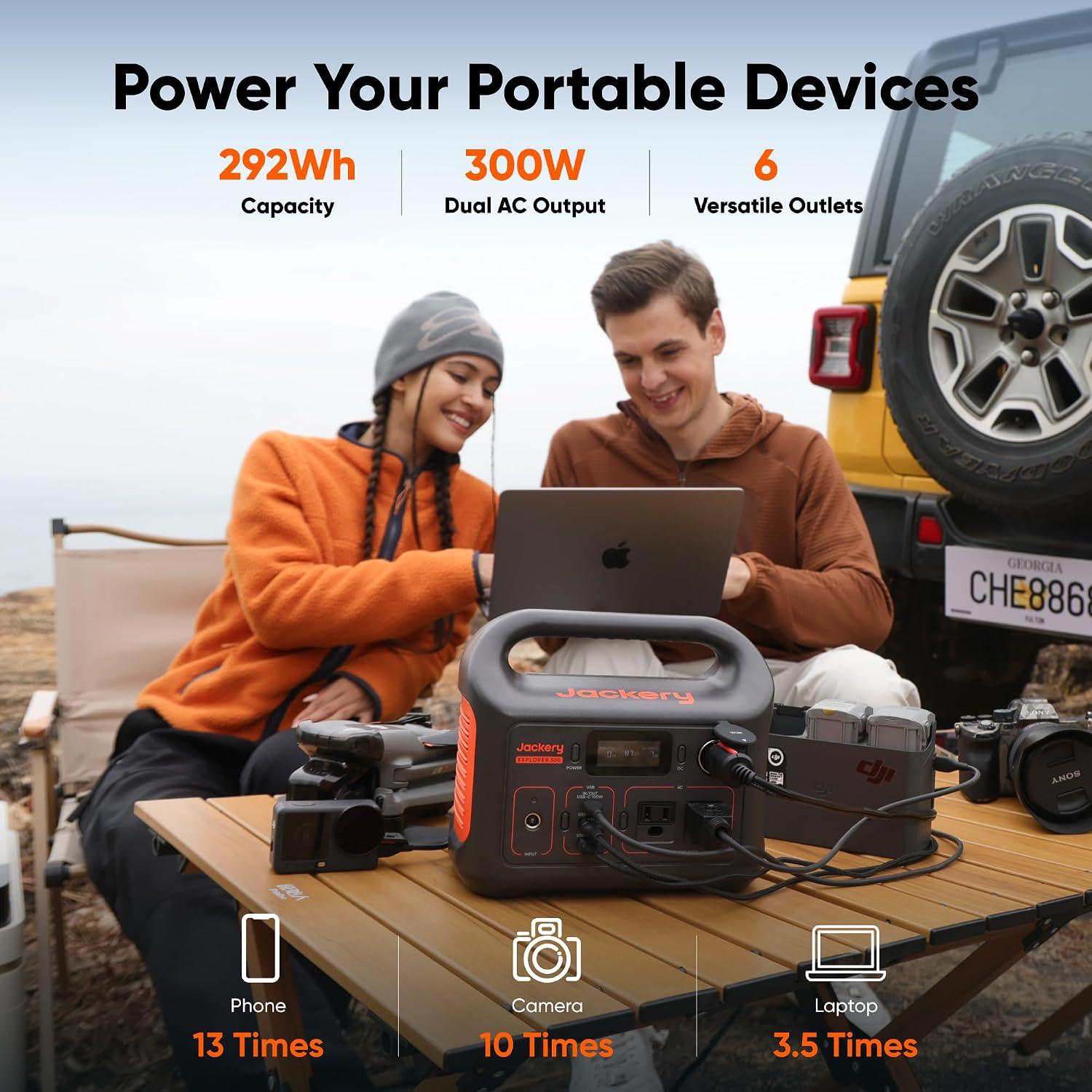 Jackery Explorer 300 Portable Power Station,292Wh | Backup LiFePO4 Battery, Solar Generator for Outdoors, Camping, Travel, Hunting, Blackout (Solar Panel Optional) - Image 2