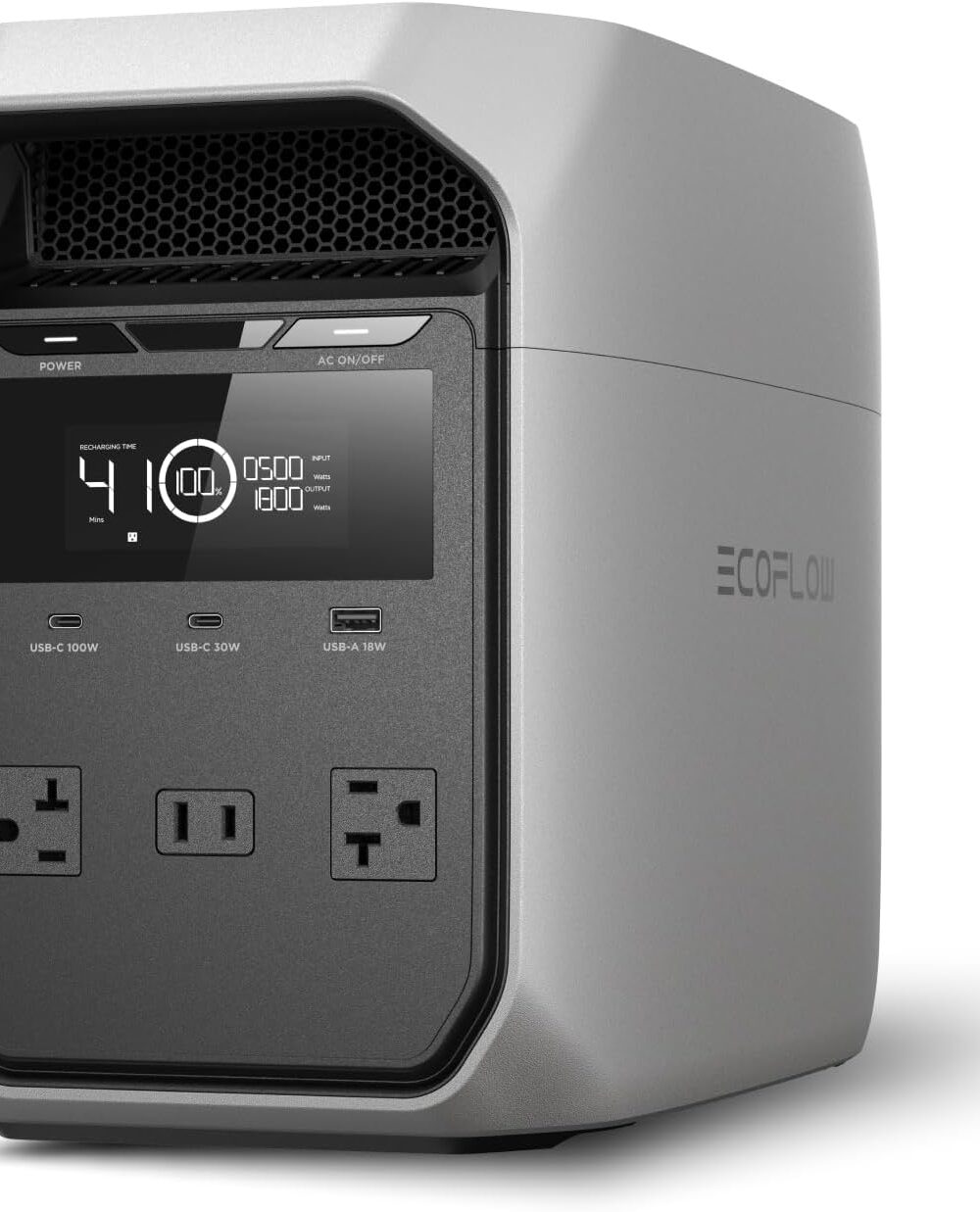 EF ECOFLOW Portable Power Station Delta 3 Classic, 1024Wh 1800W AC | 3600W Surge, 1 Hr Fast Charge, 100W USB-C Output, LiFePO4 Battery, 10ms UPS Solar Generator for Home Backup, Camping & RVs